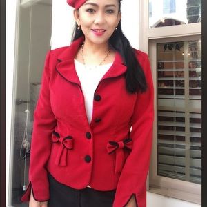 Preloved red blazer, size medium $20